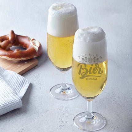 SEO. Leonardo Bierglas mit Gravur "Premium Bier" mit Namen - Linkreich