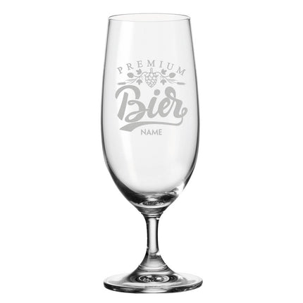 SEO. Leonardo Bierglas mit Gravur "Premium Bier" mit Namen - Linkreich