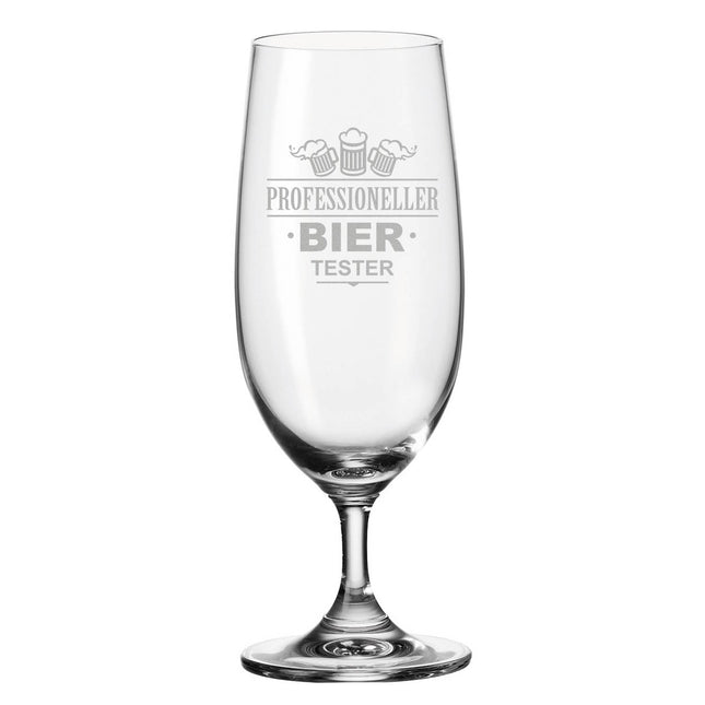 SEO. Leonardo Bierglas mit Gravur "Professioneller Biertester" - Linkreich