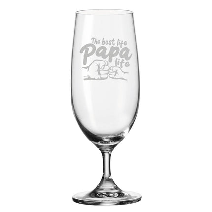 SEO. Leonardo Bierglas mit Gravur "The best life Papa life" - Linkreich