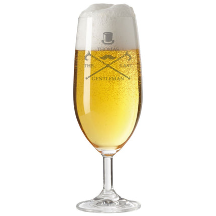 SEO. Leonardo Bierglas mit Gravur "The last gentleman" mit Namen - Linkreich