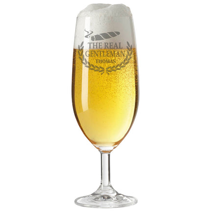 SEO. Leonardo Bierglas mit Gravur "The real gentleman" mit Namen - Linkreich