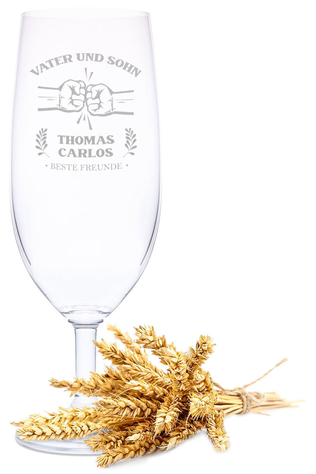 SEO. Leonardo Bierglas mit Gravur "Vater und Sohn" - Linkreich