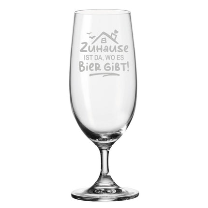 SEO. Leonardo Bierglas mit Gravur "Zuhause ist da, wo es Bier gibt" - Linkreich