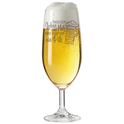 SEO. Leonardo Bierglas mit Gravur "Zwischen Leber und Milz" mit Namen - Linkreich