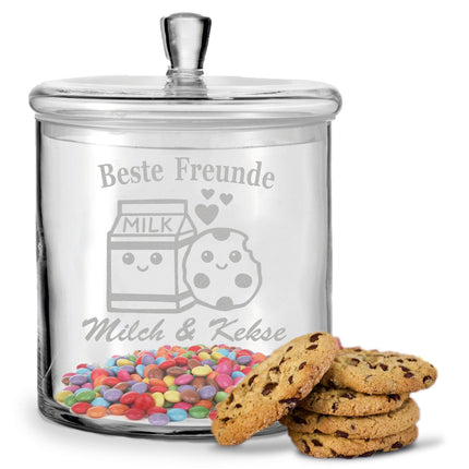 SEO. Leonardo Keksglas mit Gravur "Beste Freunde Milch & Kekse" - Linkreich