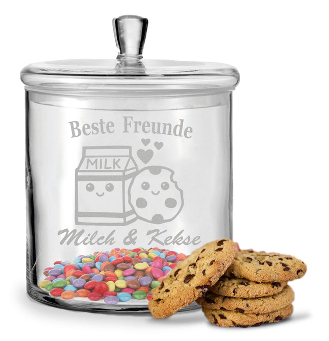SEO. Leonardo Keksglas mit Gravur "Beste Freunde Milch & Kekse" - Linkreich