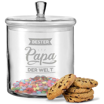 SEO. Leonardo Keksglas mit Gravur "Bester Papa der Welt V2" - Linkreich