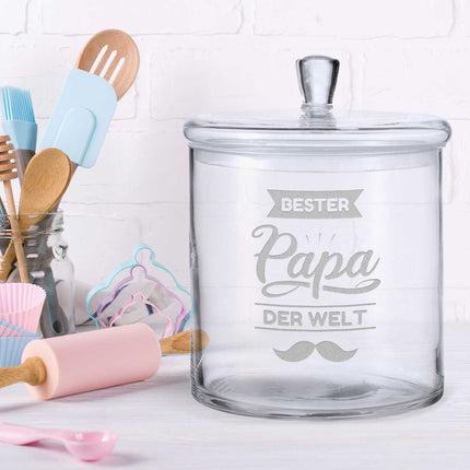 SEO. Leonardo Keksglas mit Gravur "Bester Papa der Welt V2" - Linkreich