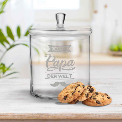SEO. Leonardo Keksglas mit Gravur "Bester Papa der Welt V2" - Linkreich