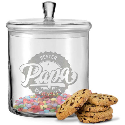 SEO. Leonardo Keksglas mit Gravur "Bester Papa der Welt V3" - Linkreich