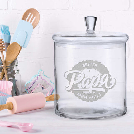 SEO. Leonardo Keksglas mit Gravur "Bester Papa der Welt V3" - Linkreich