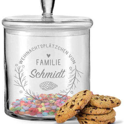SEO. Leonardo Keksglas mit Gravur Weihnachtsplätzchen Familie - Linkreich