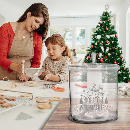 SEO. Leonardo Keksglas mit Motiv - Fröhliche Weihnachten - Linkreich