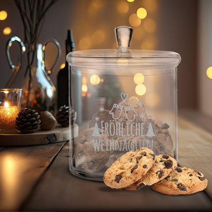 SEO. Leonardo Keksglas mit Motiv - Fröhliche Weihnachten - Linkreich