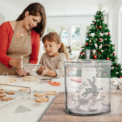 SEO. Leonardo Keksglas mit Motiv - Warme Winter Grüße - Linkreich