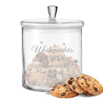 SEO. Leonardo Keksglas mit Motiv Weihnachts Kalorien zählen nicht - Linkreich