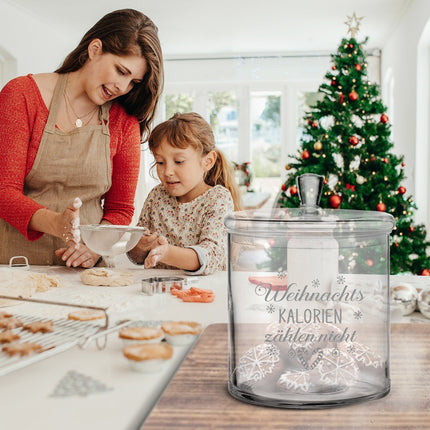 SEO. Leonardo Keksglas mit Motiv Weihnachts Kalorien zählen nicht - Linkreich