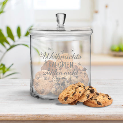 SEO. Leonardo Keksglas mit Motiv Weihnachts Kalorien zählen nicht - Linkreich