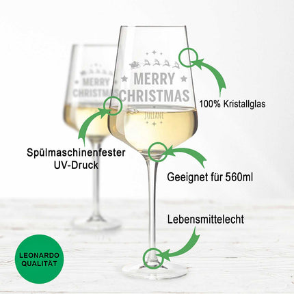 SEO. Leonardo Puccini mit Gravur im "WEINachtszeit" Design als Set inkl. Holzkiste - Linkreich