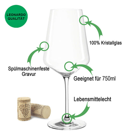 SEO. Leonardo Puccini Weingläser 750 ml im Königliche Verzierung Design mit Namen - Linkreich