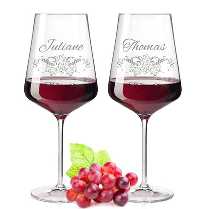 SEO. Leonardo Puccini Weingläser 750 ml im Weinranken Design mit Namen - Linkreich