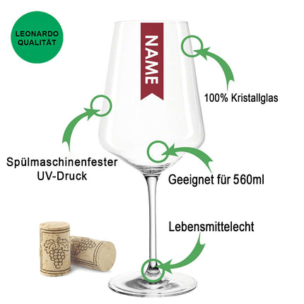 SEO. Leonardo Puccini Weingläser mit UV - Druck "Elegant" mit Name im Set - Puccini UV V3 Linkreich