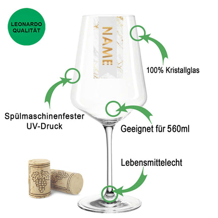 SEO. Leonardo Puccini Weingläser mit UV - Druck "Elegant" mit Name im Set - Puccini UV V2 Linkreich