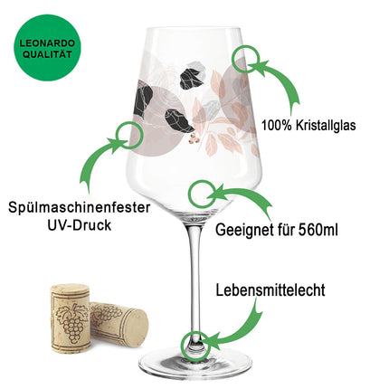 SEO. Leonardo Puccini Weingläser mit UV - Druck im Blumen Abstrakt Design im Set - Linkreich