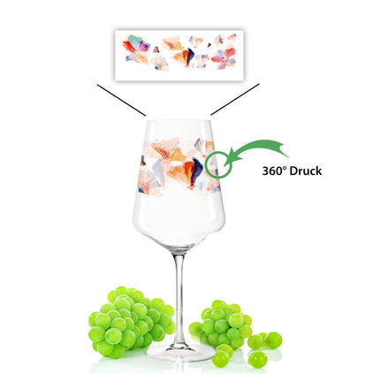 SEO. Leonardo Puccini Weingläser mit UV - Druck im Blumen Watercolor Design im Set - Linkreich