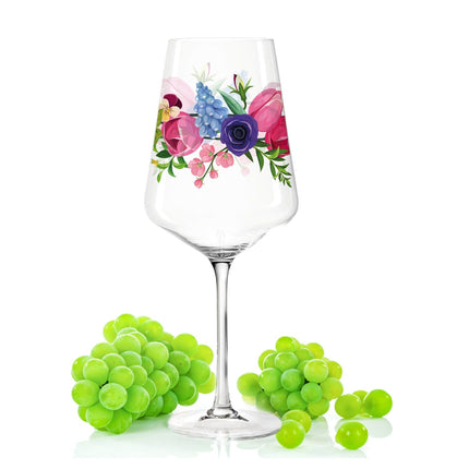 SEO. Leonardo Puccini Weingläser mit UV - Druck im Blumenbouquet Design im Set - Blumenbouquet V3 Linkreich