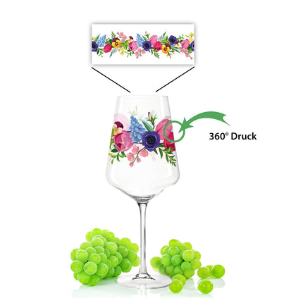 SEO. Leonardo Puccini Weingläser mit UV - Druck im Blumenbouquet Design im Set - Blumenbouquet V3 Linkreich