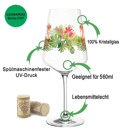 SEO. Leonardo Puccini Weingläser mit UV - Druck im Flamingo Design im Set - Linkreich