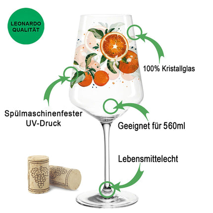 SEO. Leonardo Puccini Weingläser mit UV - Druck im Frucht Design im Set - Zitrone Linkreich