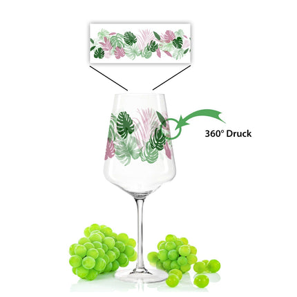 SEO. Leonardo Puccini Weingläser mit UV - Druck im Tropical Jungle Design im Set - Linkreich