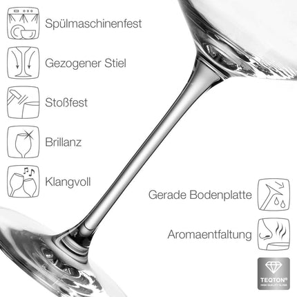 SEO. Leonardo Puccini Weingläser mit UV - Druck im Weiße Flamingo Design im Set - Linkreich