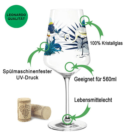 SEO. Leonardo Puccini Weingläser mit UV - Druck im Weiße Flamingo Design im Set - Linkreich