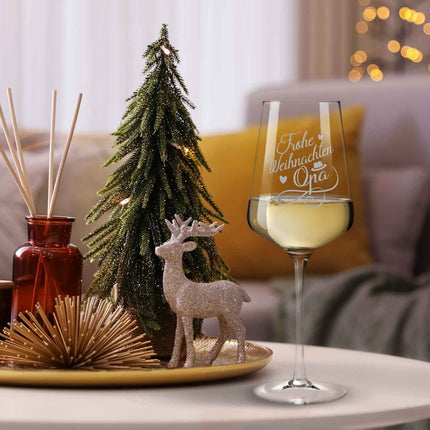SEO. Leonardo Puccini Weinglas mit Gravur - "Frohe Weihnachten Opa" - Linkreich