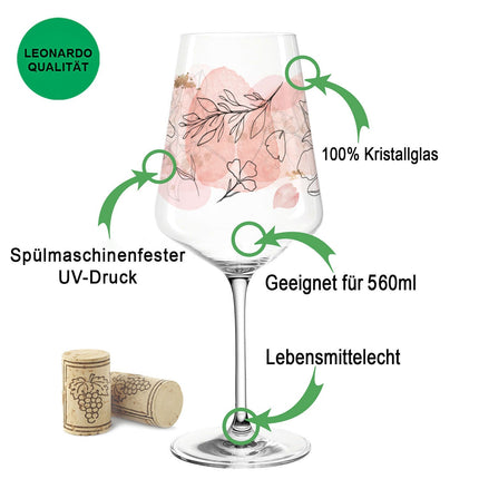 SEO. Leonardo Puccini Weinglas mit UV - Druck im Sommerblüten Design im Set - Sommerblüten Linkreich
