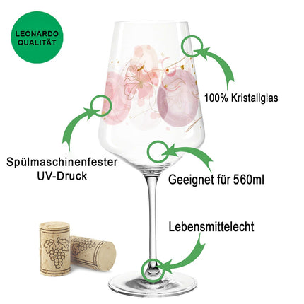 SEO. Leonardo Puccini Weinglas mit UV - Druck im Sommerblüten Design im Set - Sommerblüten V2 Linkreich