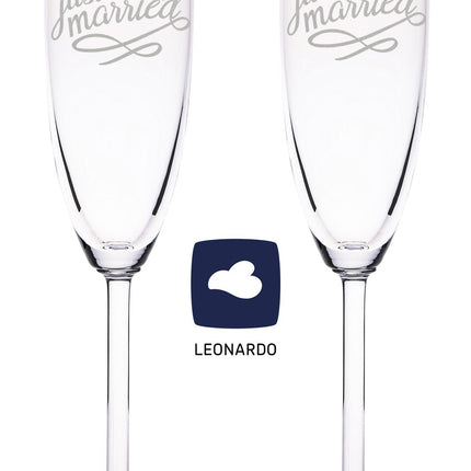 SEO. Leonardo Sektgläser "Just Married" inkl. bedruckter Holzkiste im Set - Linkreich