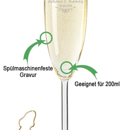 SEO. Leonardo Sektgläser mit Gravur "Hand in Hand ein Leben lang" - Linkreich
