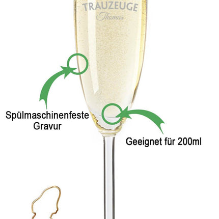 SEO. Leonardo Sektglas mit Gravur "Der beste Freund wird Trauzeuge" - Linkreich
