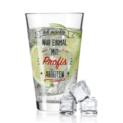 SEO. Leonardo Wasserglas mit UV - Druck "Einmal mit Profis arbeiten" - Linkreich