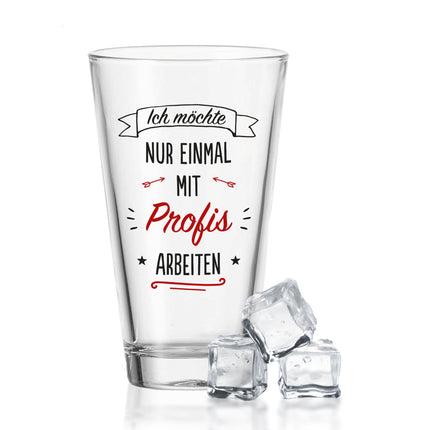 SEO. Leonardo Wasserglas mit UV - Druck "Einmal mit Profis arbeiten" - Linkreich