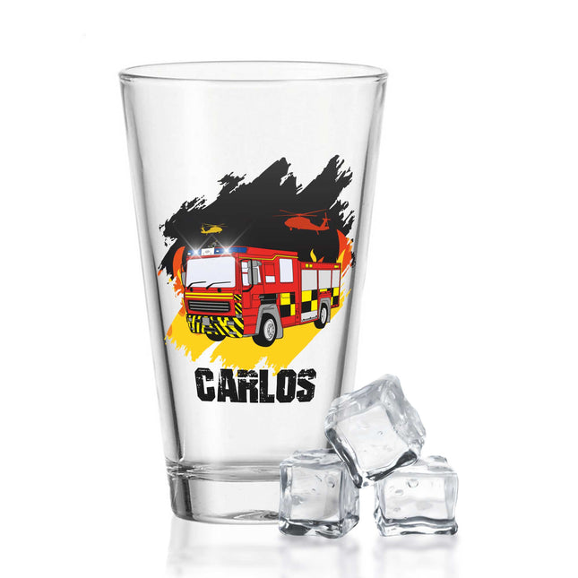 SEO. Leonardo Wasserglas mit UV - Druck "Feuerwehr" mit Wunschname - Für Kinder - Linkreich