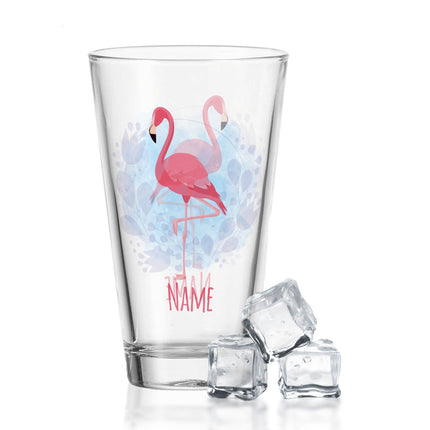SEO. Leonardo Wasserglas mit UV - Druck "Flamingo" mit Namen - Linkreich