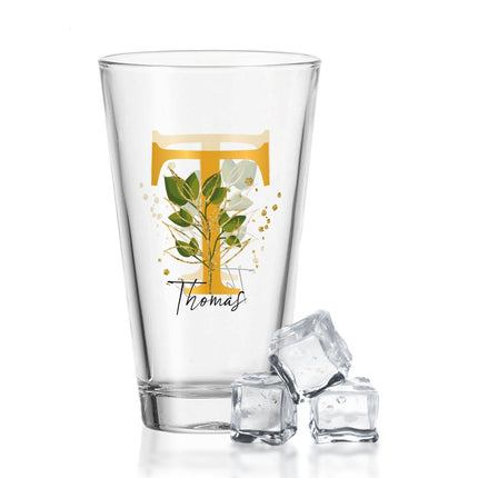 SEO. Leonardo Wasserglas mit UV - Druck "Floral Alphabet" mit Wunschnamen - Linkreich