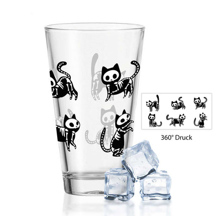 SEO. Leonardo Wasserglas mit UV - Druck "Gruselkatze" für Halloween - Linkreich