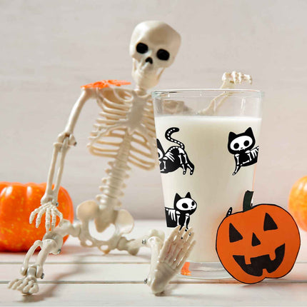 SEO. Leonardo Wasserglas mit UV - Druck "Gruselkatze" für Halloween - Linkreich